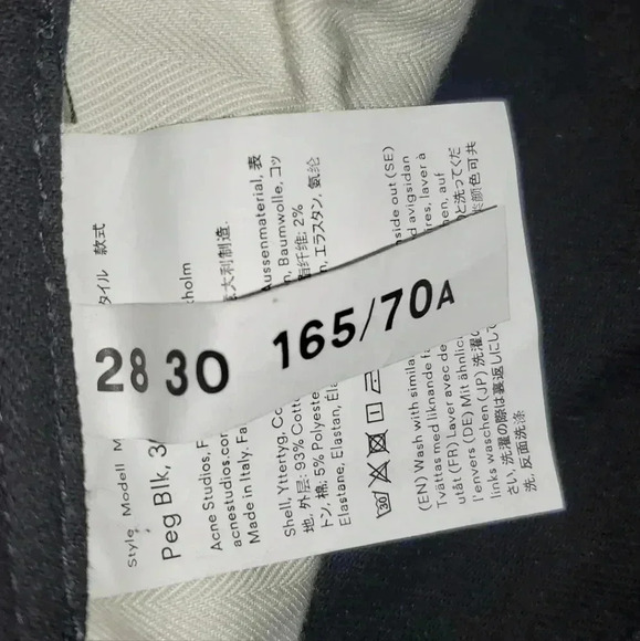 Acne Women’s Size 28 Jeans, High Rise, Black, Like New - Picture 10 of 11